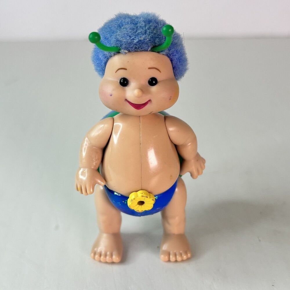 Playmates Toys Fuzzy Buzzies Figure Dottie Dash 1999 Blue Green Vintage 90s